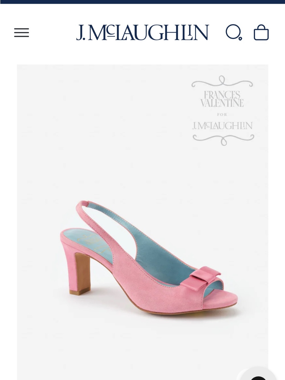 Frances Valentine Pink Suede Reese Slingback Heels with Bow